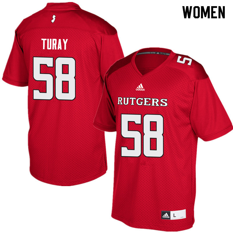 Women #58 Kemoko Turay Rutgers Scarlet Knights College Football Jerseys Sale-Red
